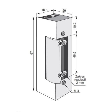 ELECTRIC STRIKE 1433RF 12-24V AC/DC WITH MEMORY