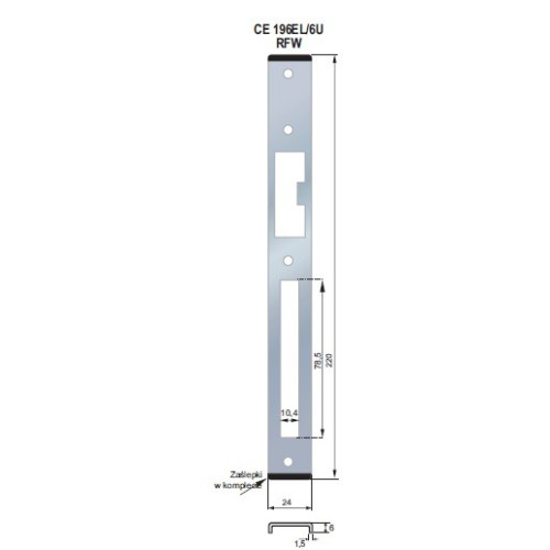 ZACZEP U FORM RFW 24x6mm LEWY CE196EL/6U-RFW STAL NIERDZEWNA