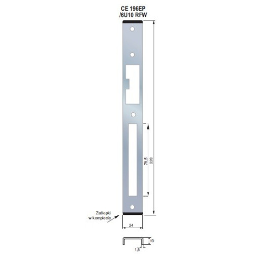 ZACZEP U FORM RFW 24x10mm PRAWY CE196EP/6U10-RFW STAL NIERDZEWNA