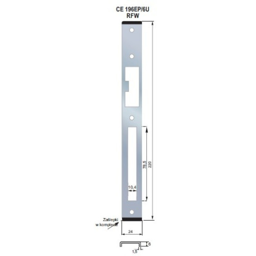 ZACZEP U FORM RFW 24x6mm PRAWY CE196EP/6U-RFW STAL NIERDZEWNA