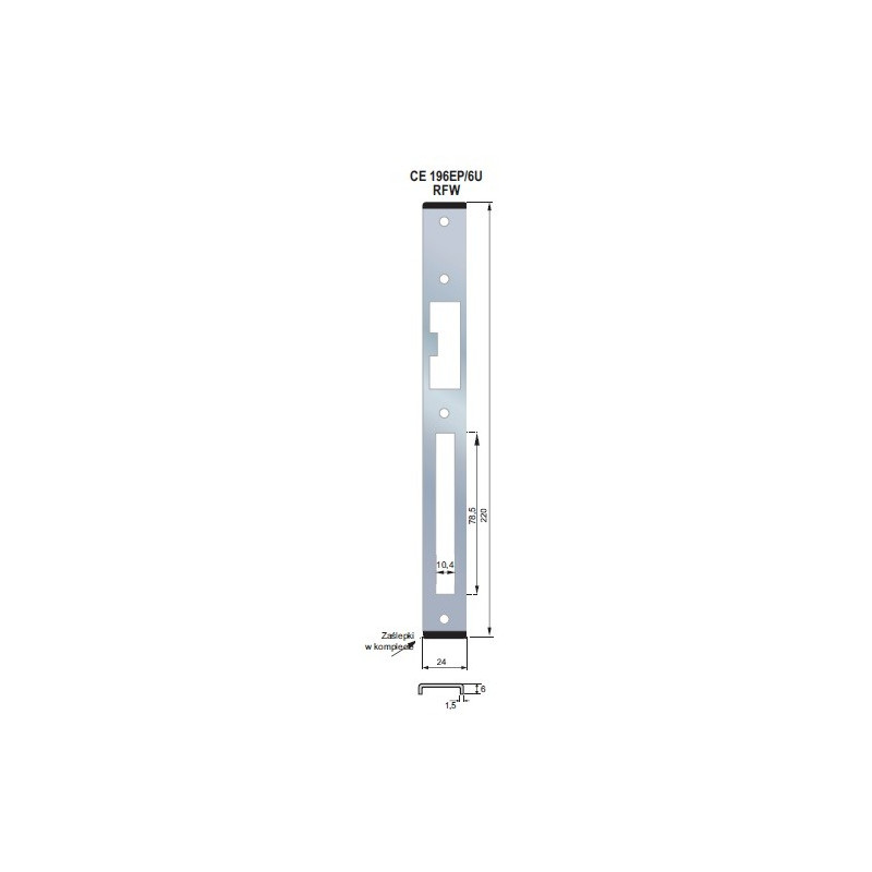 ZACZEP U FORM RFW 24x6mm PRAWY CE196EP/6U-RFW STAL NIERDZEWNA