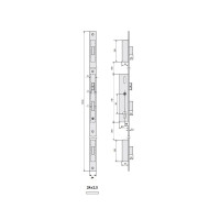 ZAMEK LISTWOWY ZAPADKOWO-ZASUWKOWY MECH. ZĘBATKOWY 50mm, FRONT 24mm, 2E2/50/6AN