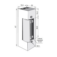 ELECTRIC STRIKE 1428 24-48VAC/DC  LOW CONSUMPTION, RELEASING LEVER, CONTINUOUS WORK AT 24V DC