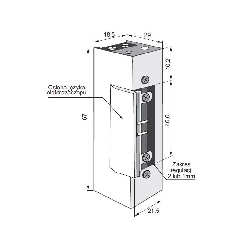 ELECTRIC STRIKE 1418RF 24-48VAC/DC LOW CONSUMPTION, BASIC, CONTINUOUS WORK AT 24V DC