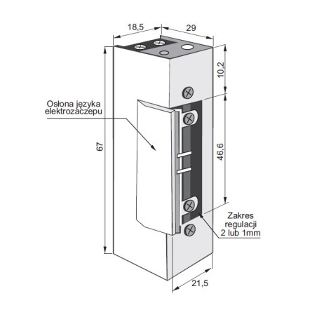 ELECTRIC STRIKE 1418RF 24-48VAC/DC LOW CONSUMPTION, BASIC, CONTINUOUS WORK AT 24V DC