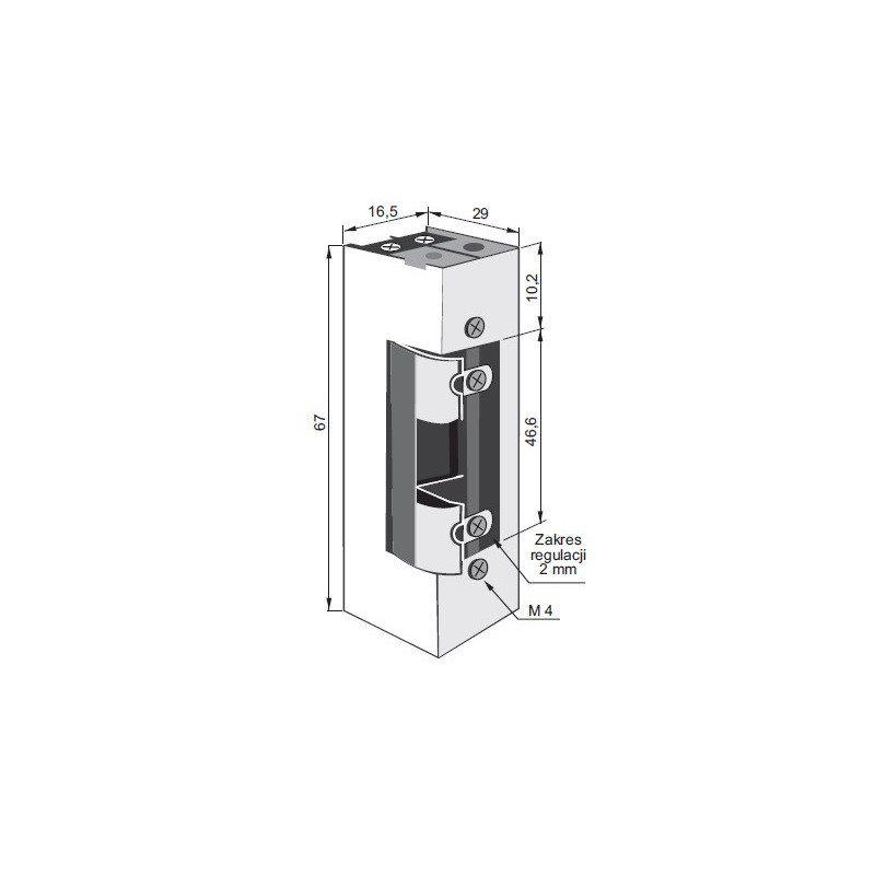 ELECTRIC STRIKE 1438RFW 24-48VAC/DC LOW CONSUMPTION 24V  WITH MEMORY  CONTINUOUS WORK AT 24V DC