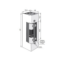 ELECTRIC STRIKE 1438RFW 24-48VAC/DC LOW CONSUMPTION 24V  WITH MEMORY  CONTINUOUS WORK AT 24V DC