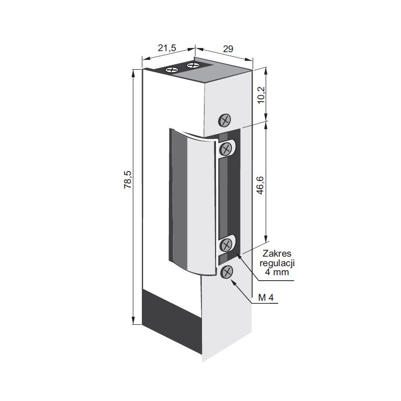 ELECTRIC STRIKE 1768 24-48VAC/DC  LOW CONSUMPTION 24V  MONITORING  CONTINUOUS WORK AT24V DC