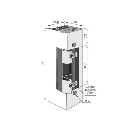 ELECTRIC STRIKE 1418RFW 12-24VAC/DC LOW CONSUMPTION, BASIC, CONTINUOUS WORK AT 12V DC