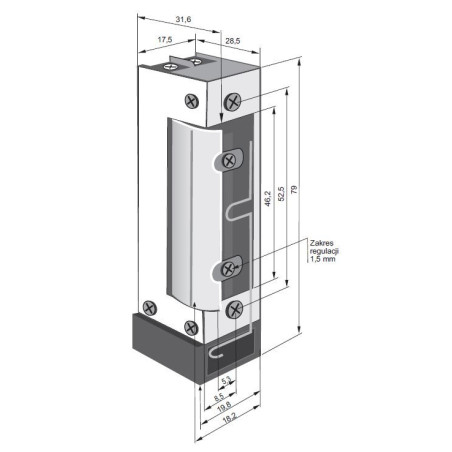 ELEKTROZACZEP 1868RF FIRE Z MIKROPRZEŁĄCZNIKIEM 24-48VAC-DC (24VDC - 24H) PODSTAWOWY P-POŻ