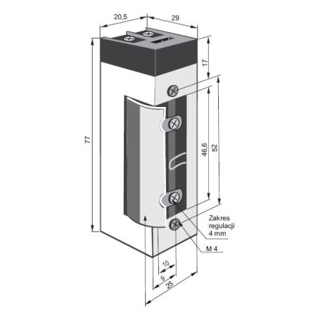 ELECTRIC STRIKE 1720BB 12-24V DC RELEASING LEVER WITH BUZZER