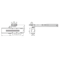 Samozamykacz Telesco UNIK 2559 EN2-4 z ramieniem standard, srebrny   T 2559S.PL