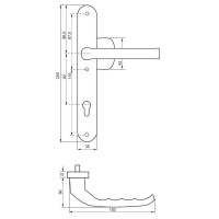 GAŁKO-KLAMKA HD30 CZARNA 92mm