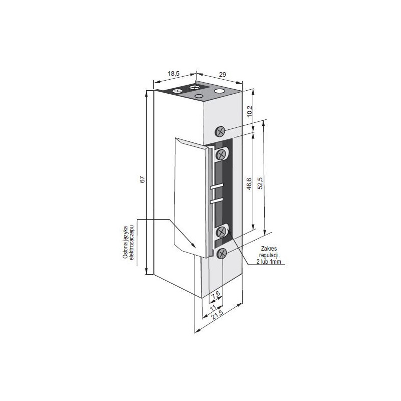 ELEKTROZACZEP 1428RFT 12-24VAC/DC NISKOPRĄDOWY 12V Z WYŁĄCZNIKIEM DO PRACY CIĄGŁEJ PRZY 12VDC