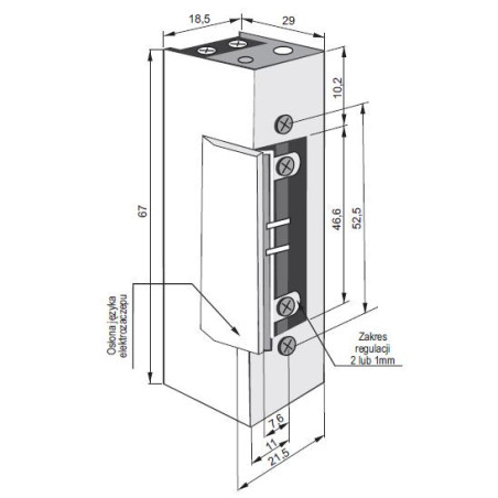 ELEKTROZACZEP 1428RFT 12-24VAC/DC NISKOPRĄDOWY 12V Z WYŁĄCZNIKIEM DO PRACY CIĄGŁEJ PRZY 12VDC