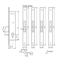 ZAMEK ZASUWKOWY 30mm, FRONT U24X10mm, 194A/30/6U10