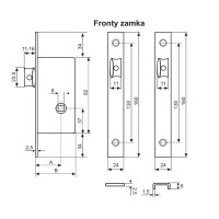 ZAMEK ZAPADKOWY 30mm, FRONT U24X6mm, 196R/30/6U