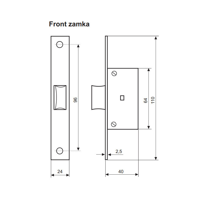 ZATRZASK DO ELEKTROZACZEPU REWERSYJNEGO, FRONT 24mm, 194R/6AN