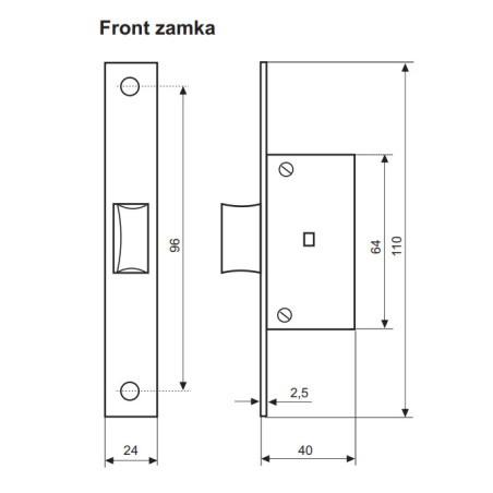 ZATRZASK DO ELEKTROZACZEPU REWERSYJNEGO, FRONT 24mm, 194R/6AN