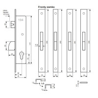 ZAMEK ZASUWKOWO-ZAPADKOWY 30mm, FRONT U24X10mm, 194/30/6U10