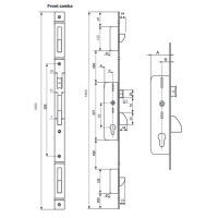 ZAMEK LISTWOWY ZAPADKOWO-ZASUWKOWY 30mm, FRONT 24x6 mm, 294/30/6U