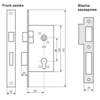 ZAMEK ZASUWKOWO- ZAPADKOWY 35mm, 2501-035A