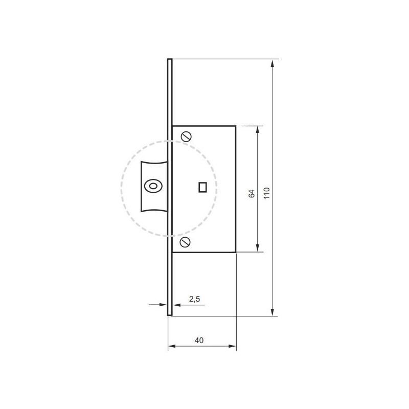 ZATRZASK DO ELEKTROZACZEPU REWERSYJNEGO, REGULOWANY, FRONT 24mm, 194RG/6AN