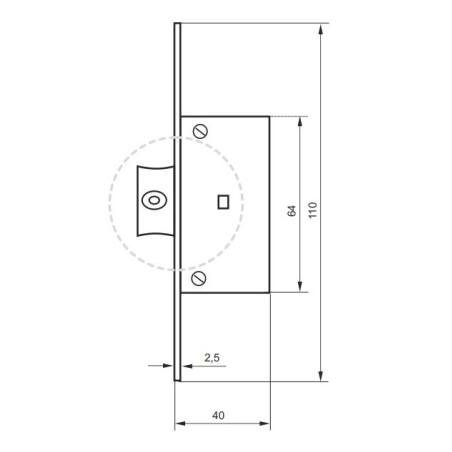 ZATRZASK DO ELEKTROZACZEPU REWERSYJNEGO, REGULOWANY, FRONT 24mm, 194RG/6AN