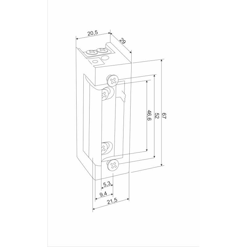 ELECTRIC STRIKE 1718 24-48VAC/DC LOW CONSUMPTION 24V  BASIC  CONTINUOUS WORK AT24V DC