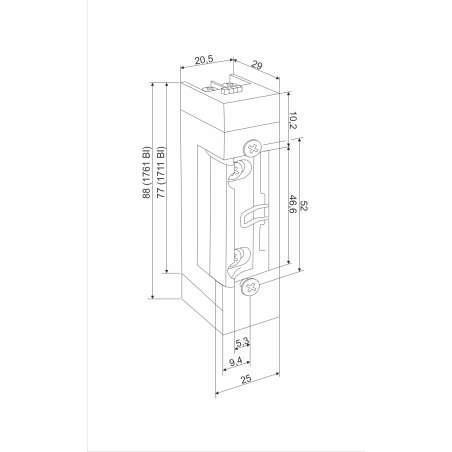 ELECTRIC STRIKE FAIL SAFE TWIN VOLTAGE 1711BI 12-24V DC