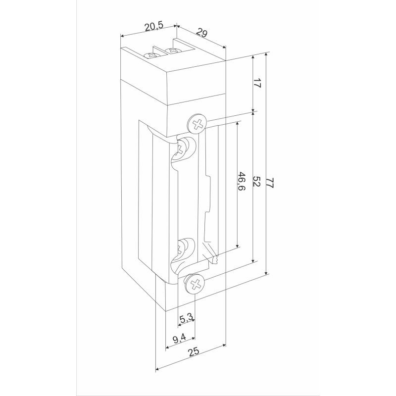 ELECTRIC STRIKE 1760BB 12-24V DC MONITORING WITH BUZZER