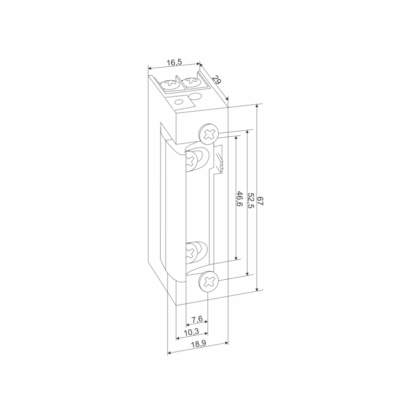 ELECTRIC STRIKE 1420 12-24V AC/DC WITH RELEASING LEVER