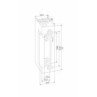 ELECTRIC STRIKE 1428 24-48VAC/DC  LOW CONSUMPTION, RELEASING LEVER, CONTINUOUS WORK AT 24V DC