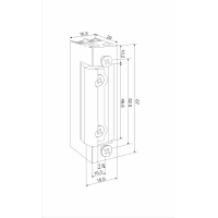 ELECTRIC STRIKE 1428RF 24-48VAC/DC  LOW CONSUMPTION, RELEASING LEVER, CONTINUOUS WORK AT 24V DC