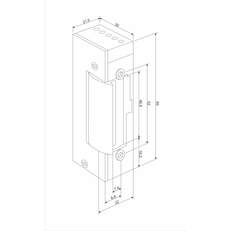 ELECTRIC STRIKE 1568 12-24VAC/DC (12VDC - 24H) REINFORCED MONITORING CONTINUOUS WORK AT 12V DC