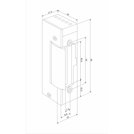 ELECTRIC STRIKE 1568 12-24VAC/DC (12VDC - 24H) REINFORCED MONITORING CONTINUOUS WORK AT 12V DC